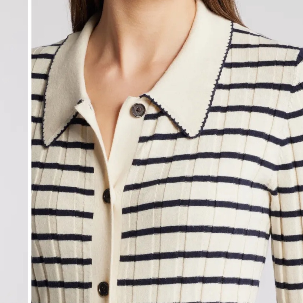 Rails Aurelia Ivory and Navy Striped cardigan